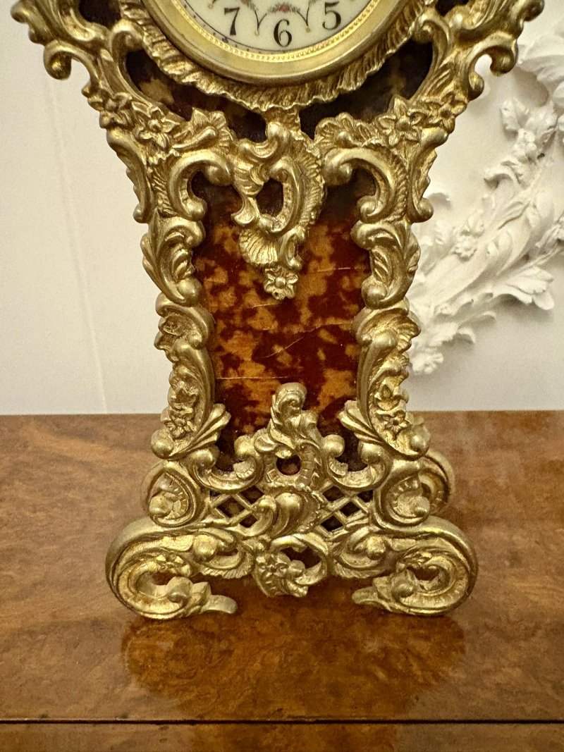 Magnificent Quality Antique Edwardian Ornate Gilded Brass Miniature Longcase Clock - Image 8